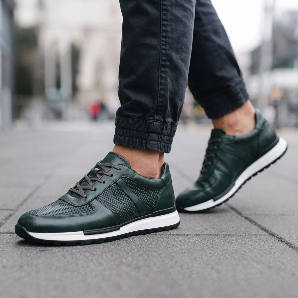 Sneakers Genuine Leather Low Profile Padded Collar