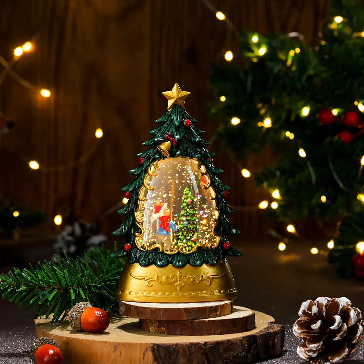 Snow Globe Battery-Free LED Illuminated Tabletop