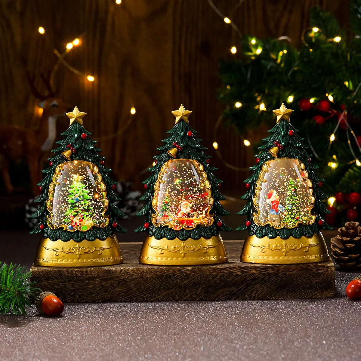 Snow Globe Battery-Free LED Illuminated Tabletop