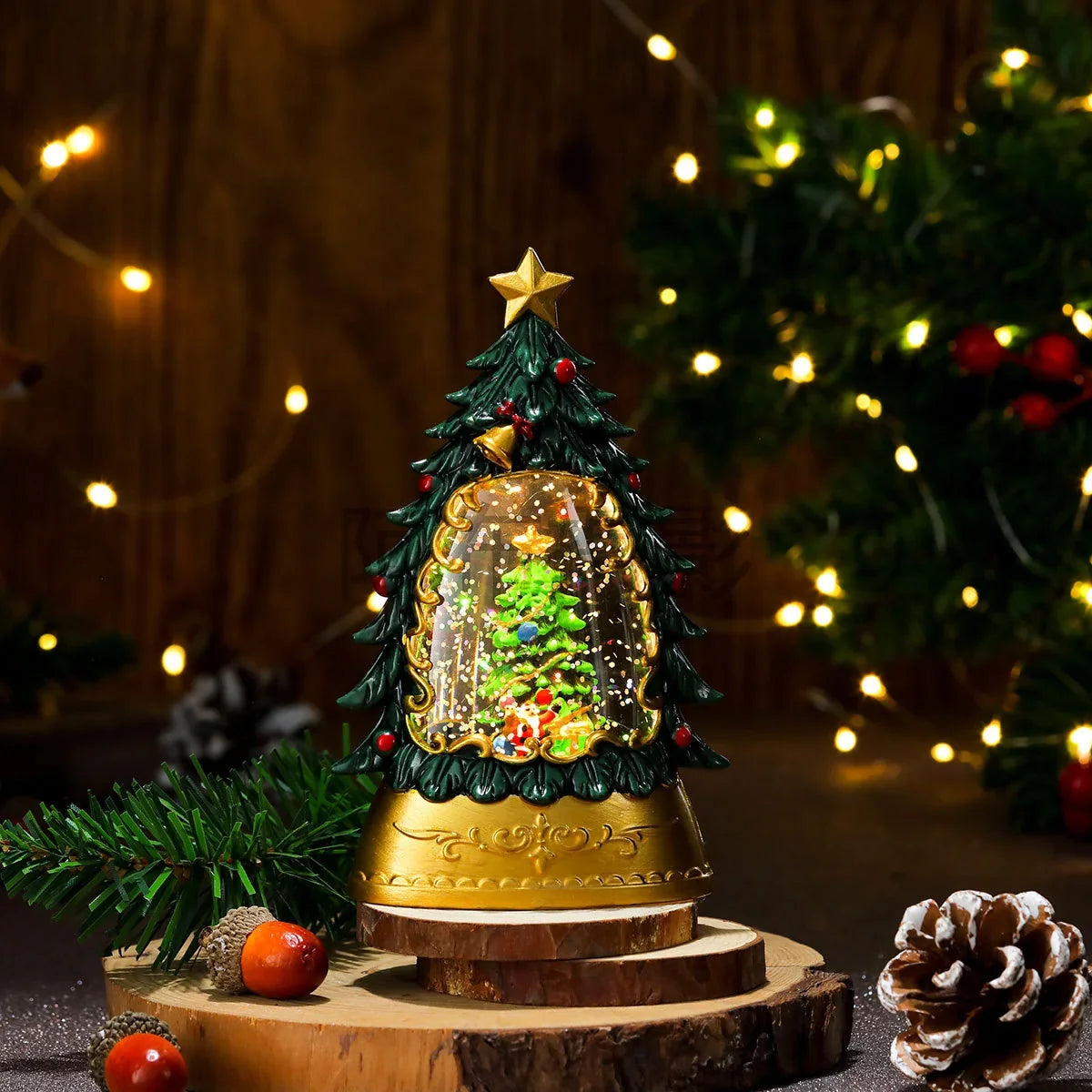 Snow Globe Battery-Free LED Illuminated Tabletop