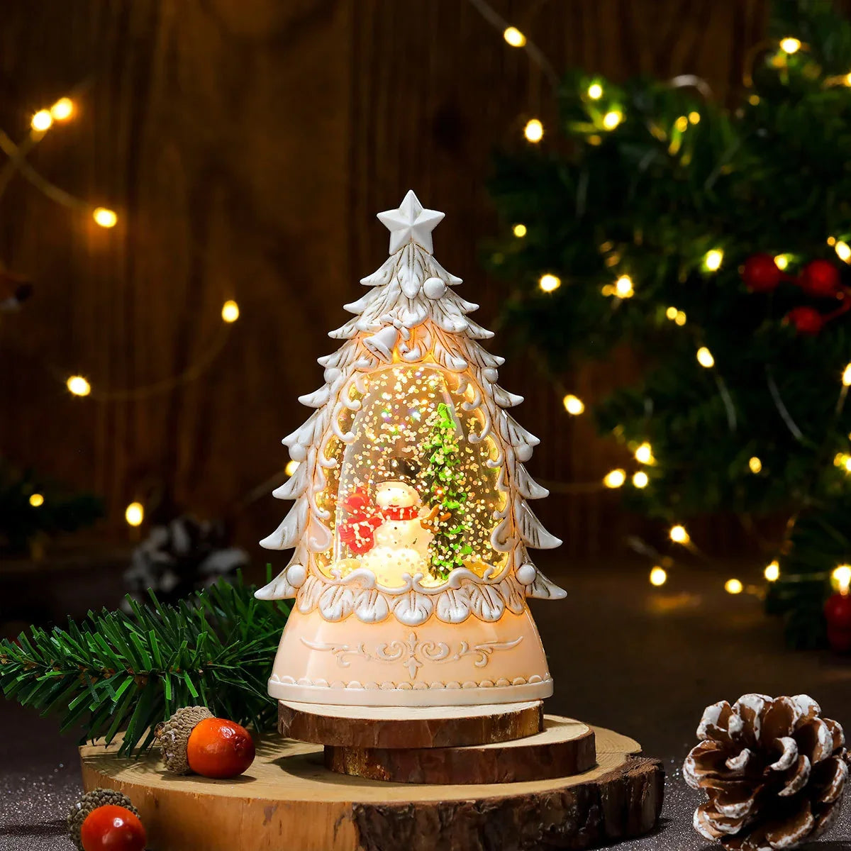 Snow Globe Battery-Free LED Illuminated Tabletop