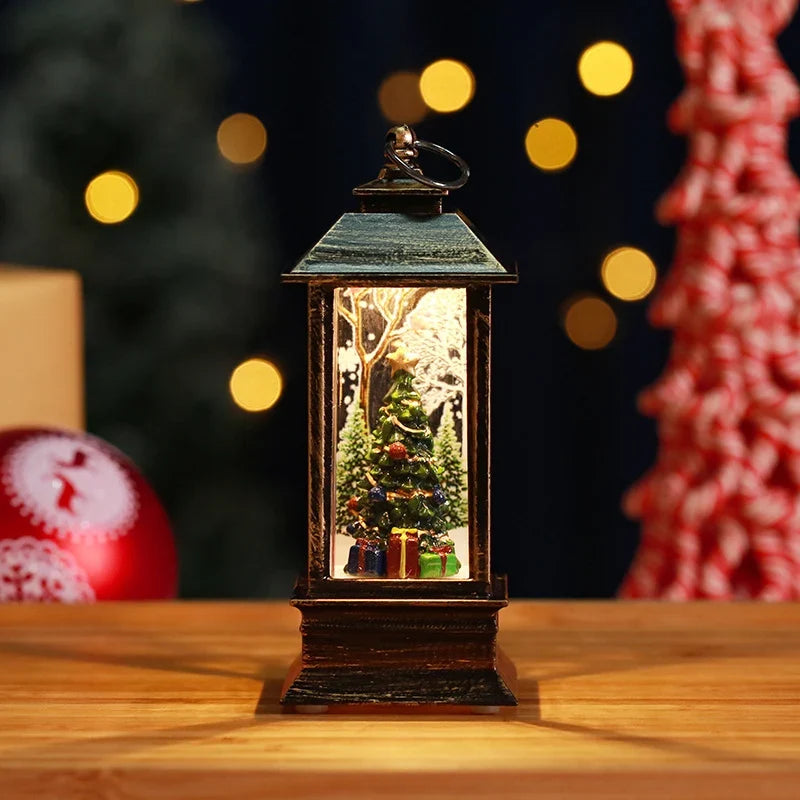 Snow Globe Lantern Shimmering Lights Durable Construction