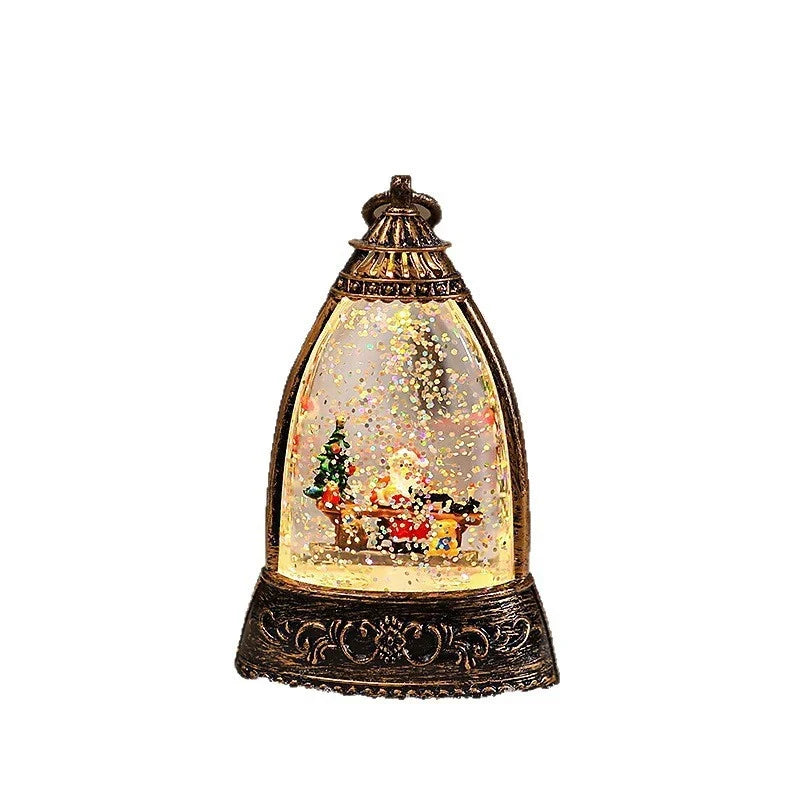 Snow Globe Lantern Snowman Scene LED Lighting