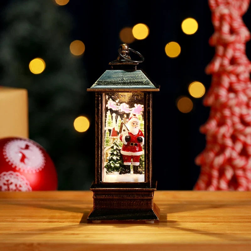 Snow Globe Lantern Sparkling Snow Effect & Warm Light