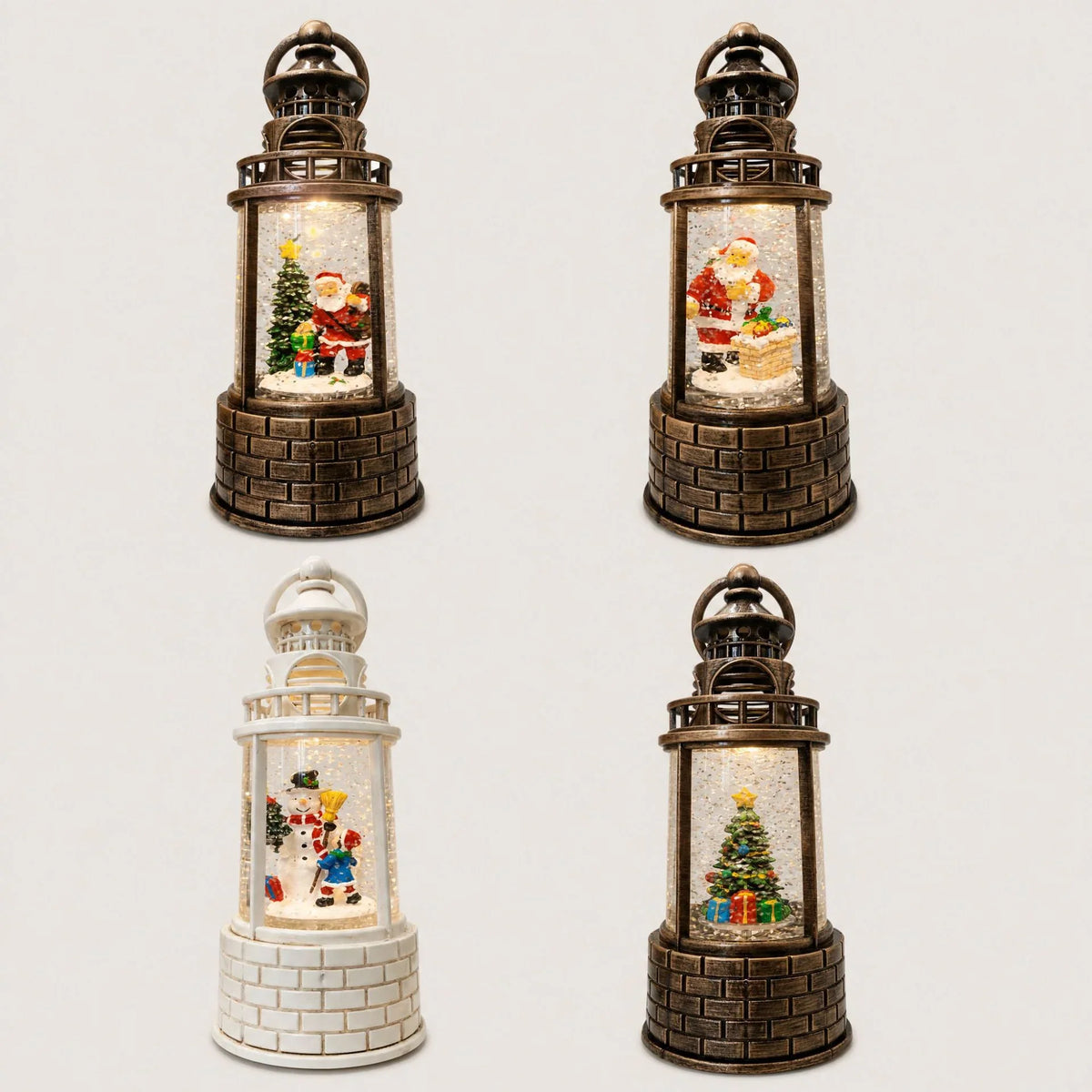 Snow Lantern Moving Snowman Scene Warm LED Light