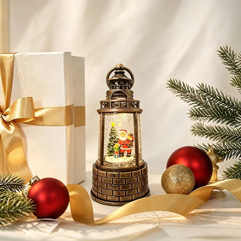 Snow Lantern Moving Snowman Scene Warm LED Light