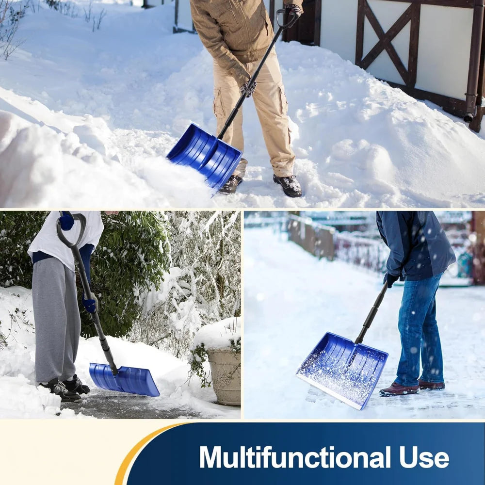 Snow Shovel Height-Adjustable Wide Polymer Blade