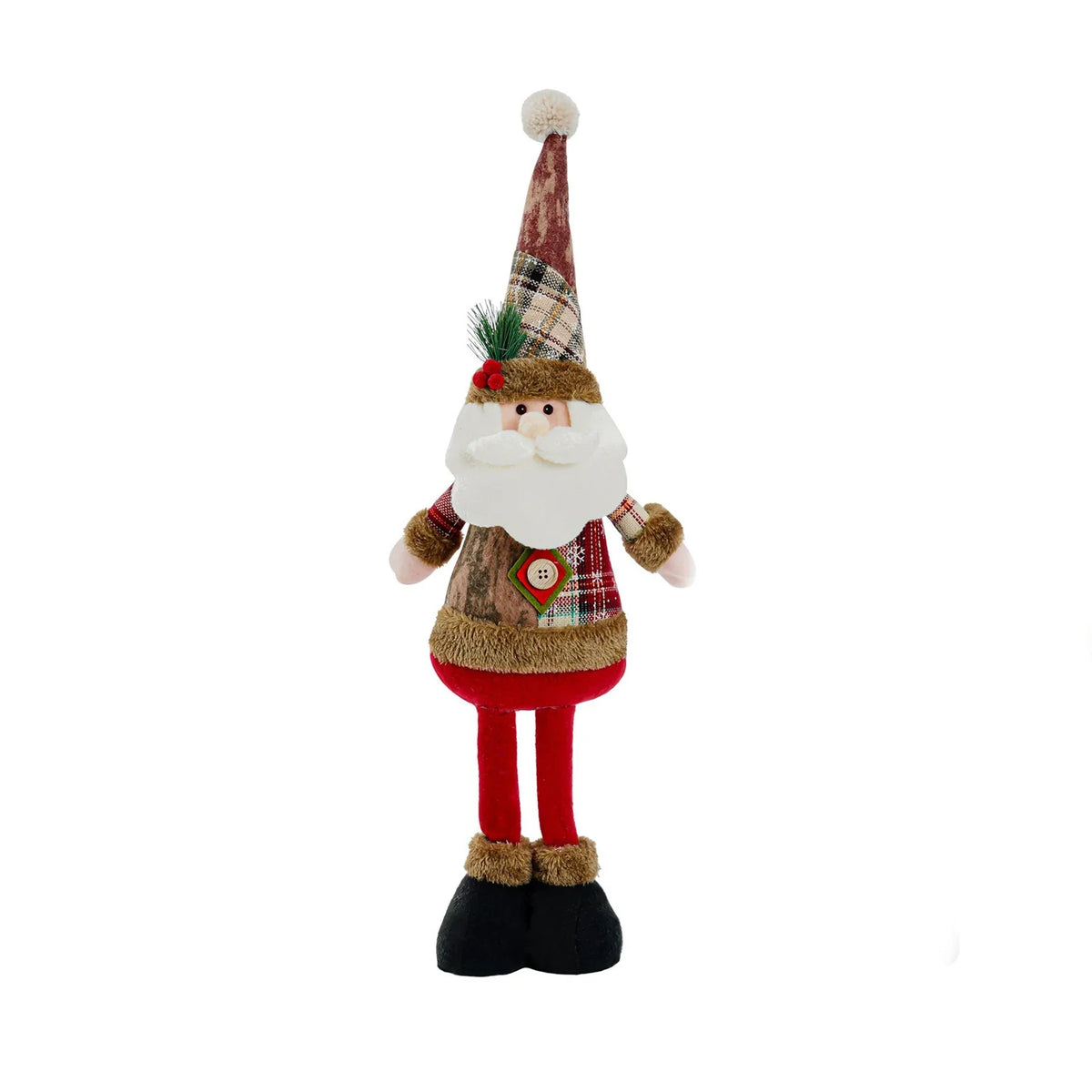 Snowman Figure Checkered Sweater Red Scarf Stable Base