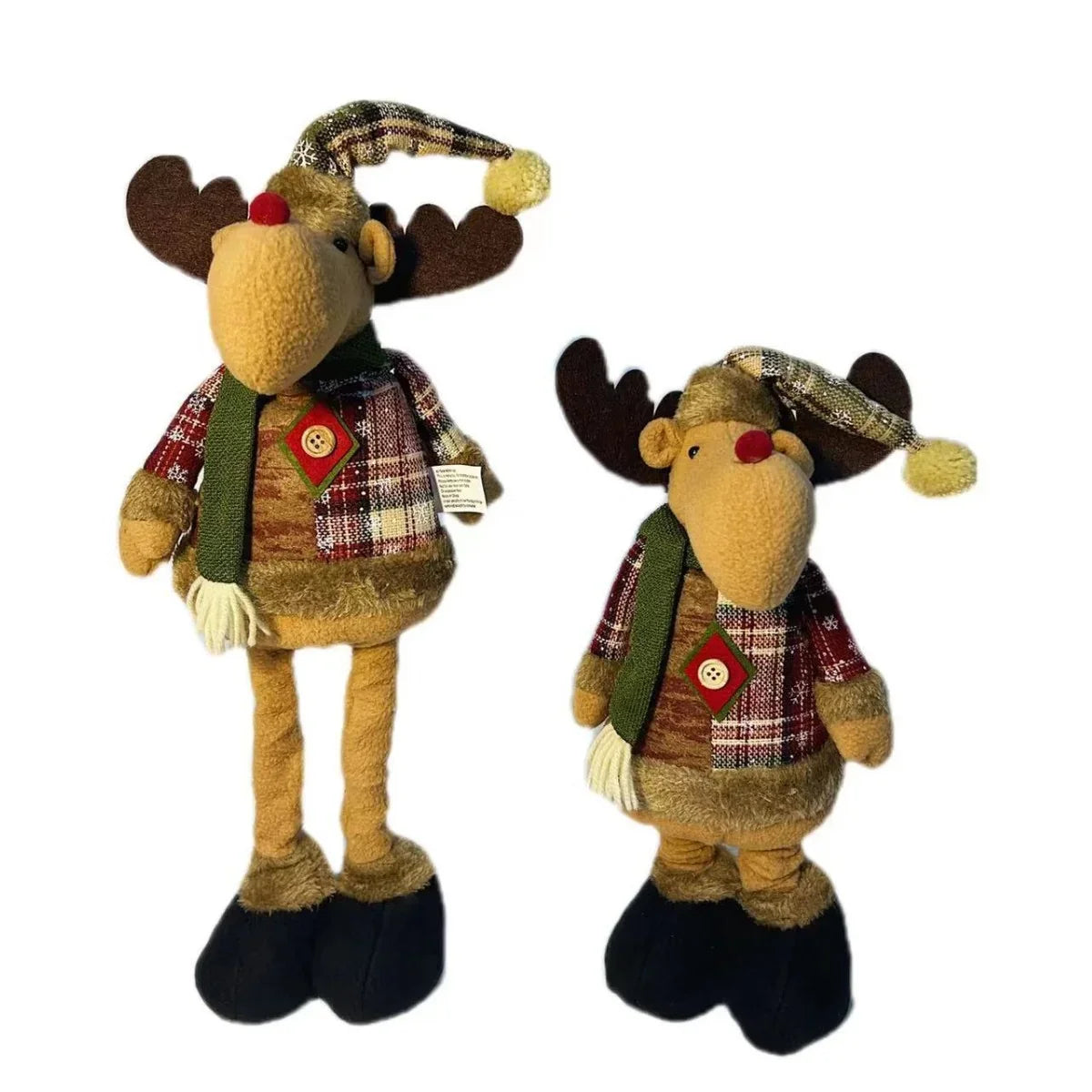Snowman Figure Checkered Sweater Red Scarf Stable Base