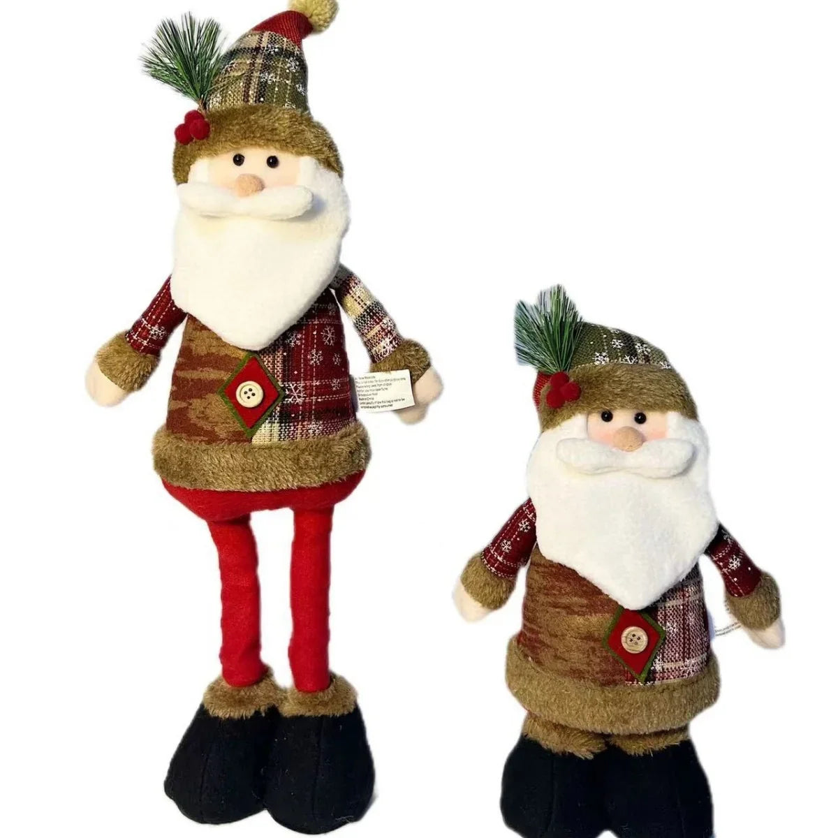 Snowman Figure Checkered Sweater Red Scarf Stable Base