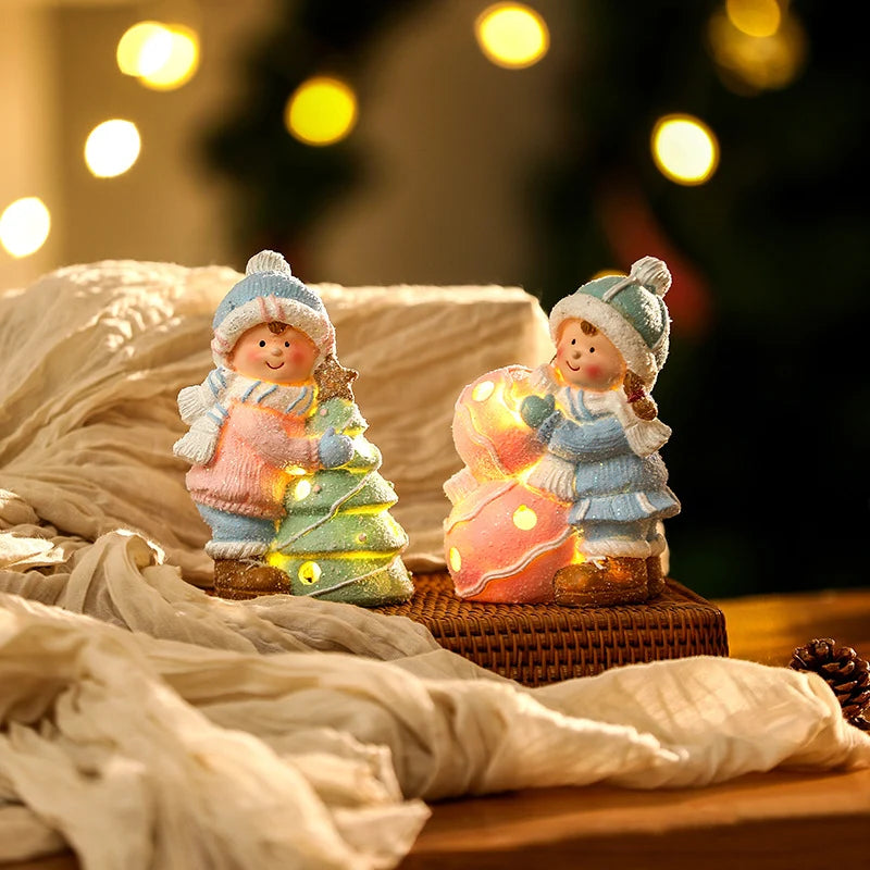 Snowman Figurine LED-Lit Durable Shelf & Table Decor