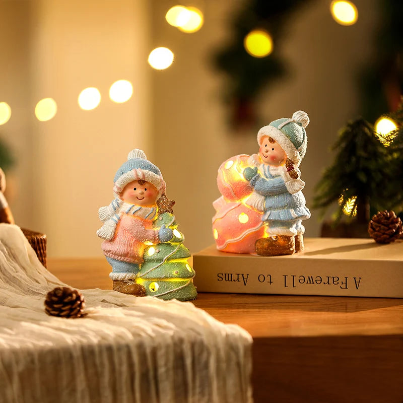 Snowman Figurine LED-Lit Durable Shelf & Table Decor