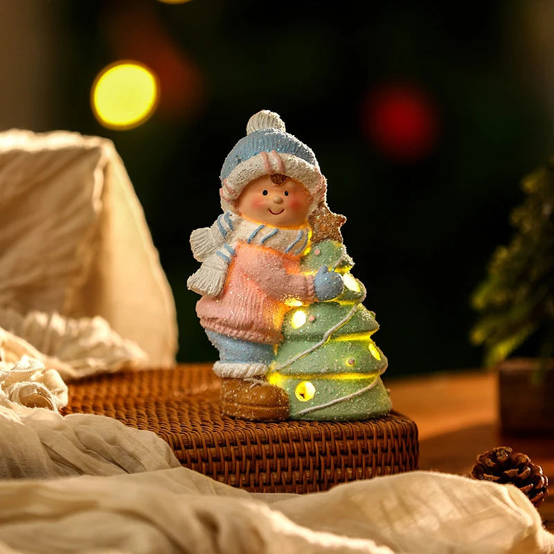 Snowman Figurine LED-Lit Durable Shelf & Table Decor