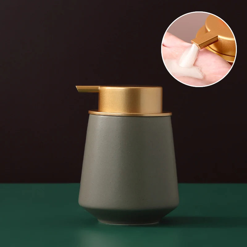 Soap Dispenser Ceramic One-Hand Pump Large Capacity