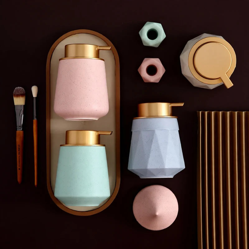 Soap Dispenser Ceramic Refillable One-Handed Pump