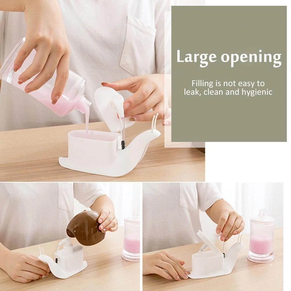 Soap Dispenser Snail-Shaped Refillable 4 Oz Tilt-Dispensing