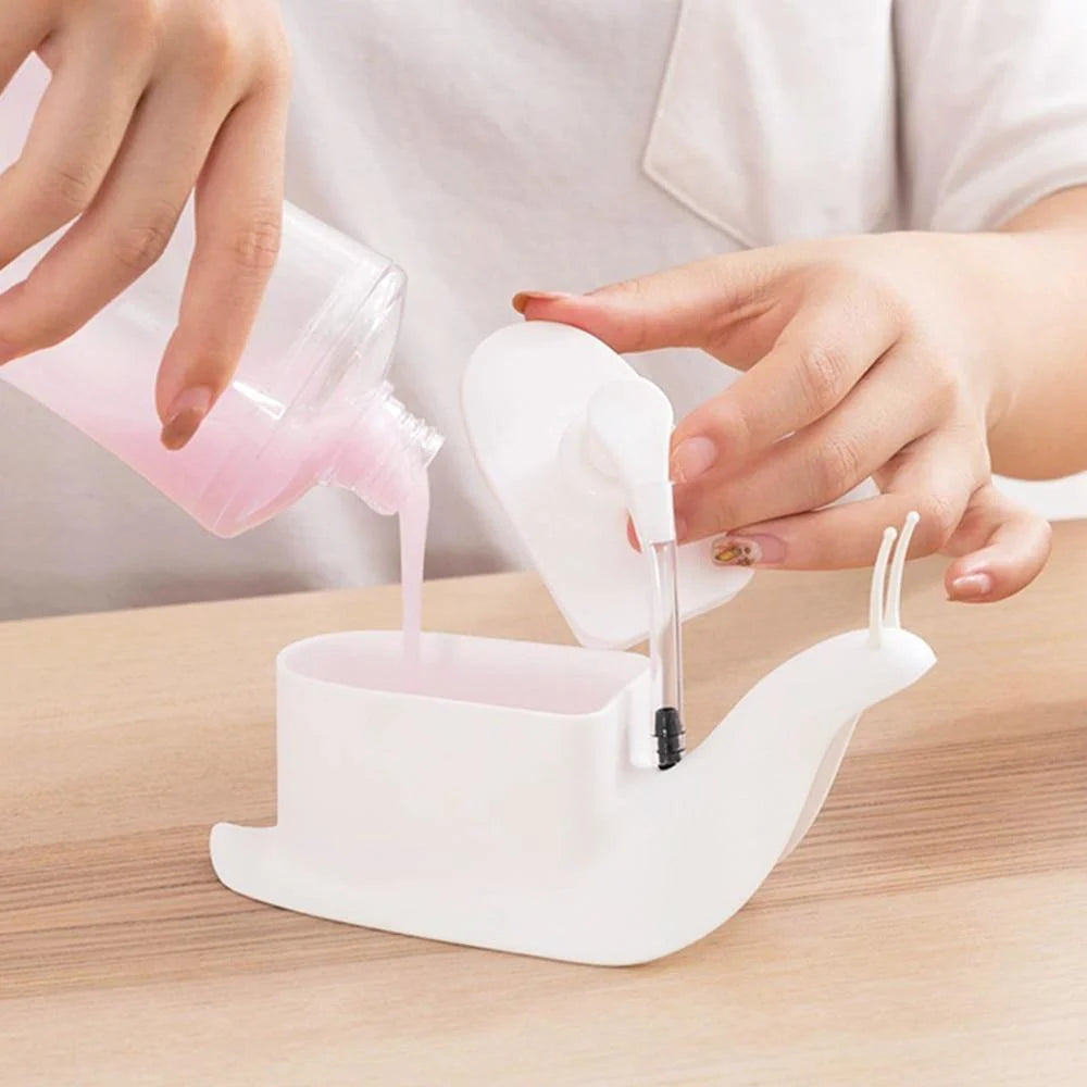 Soap Dispenser Snail-Shaped Refillable 4 Oz Tilt-Dispensing