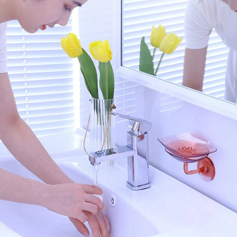 Soap Holder Drainage Holes Easy-Clean Compact Design