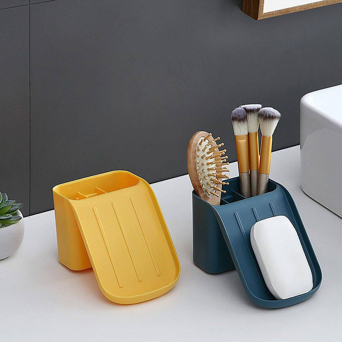 Soap Holder Rack Wall-Mounted Suction Cup Drainage