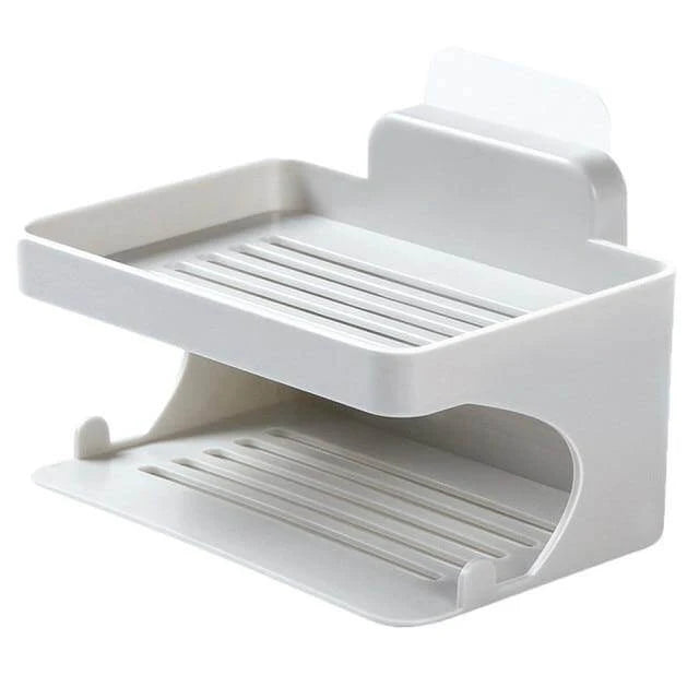 Soap Holder Rack Wall-Mounted Suction Cup Drainage