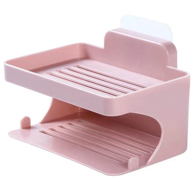 Soap Holder Rack Wall-Mounted Suction Cup Drainage