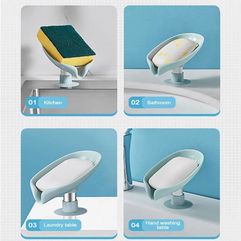 Soap Holder Self-Adhesive Drainage Design Holds 4 Bars