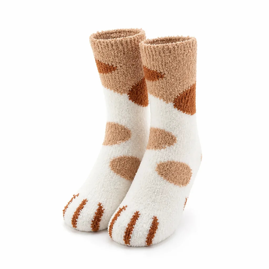 Socks Cat Paw Plush Silky-Soft One Size