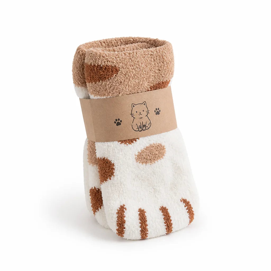 Socks Cat Paw Plush Silky-Soft One Size
