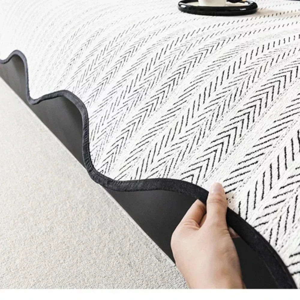 Sofa Cover Herringbone Microfiber Non-Slip Backing