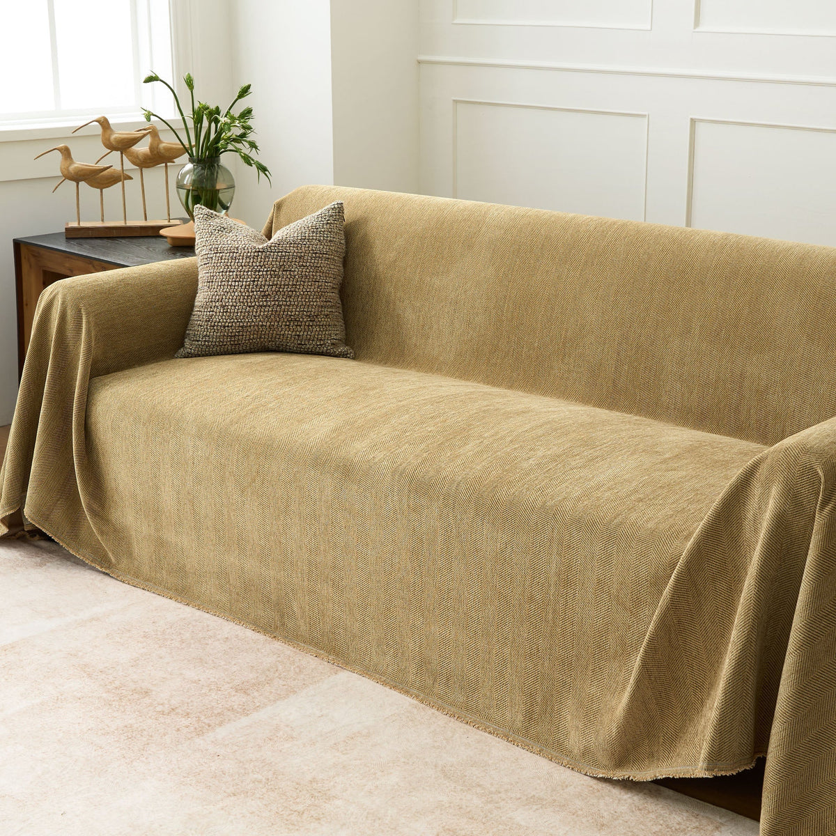 Sofa Cover Herringbone Water-Repellent Machine-Washable
