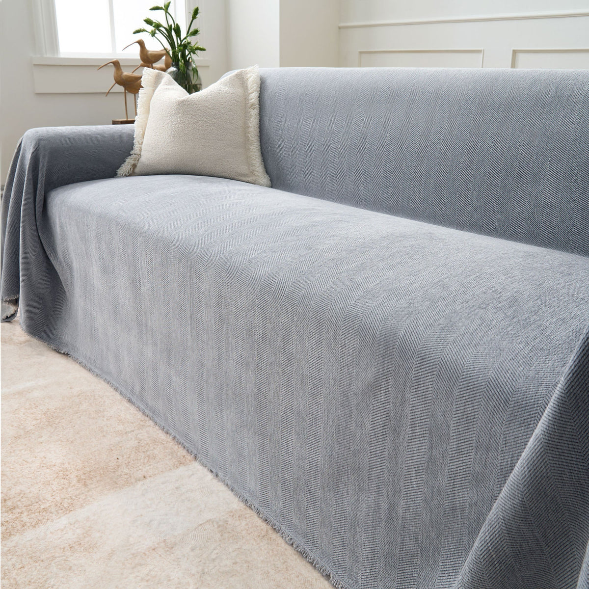 Sofa Cover Herringbone Water-Repellent Machine-Washable