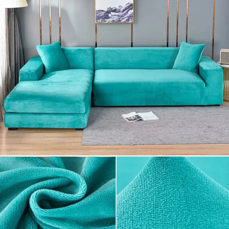 Sofa Cover Stretch Velvet Machine Washable Snug Fit