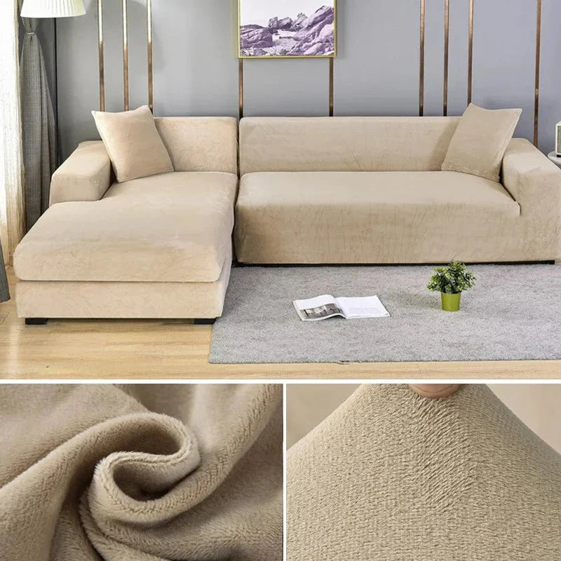 Sofa Cover Stretch Velvet Machine Washable Snug Fit
