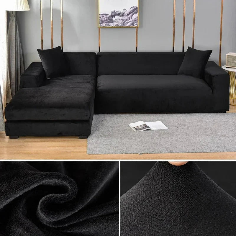 Sofa Cover Stretch Velvet Machine Washable Snug Fit