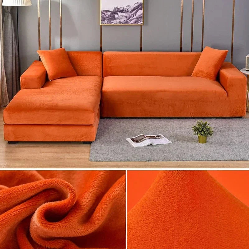 Sofa Cover Stretch Velvet Machine Washable Snug Fit