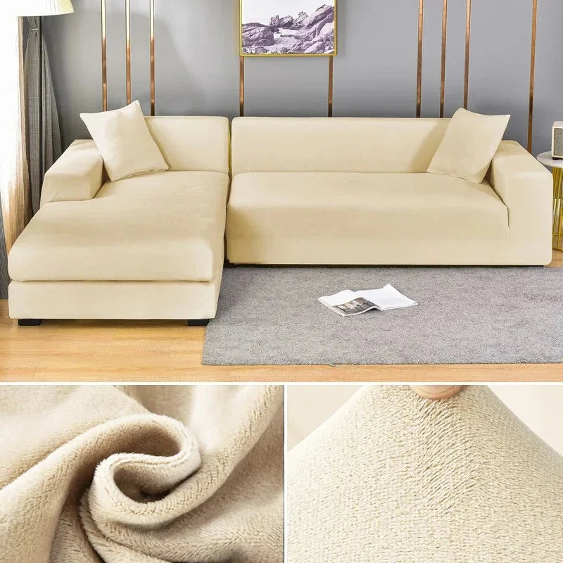 Sofa Cover Stretch Velvet Machine Washable Snug Fit