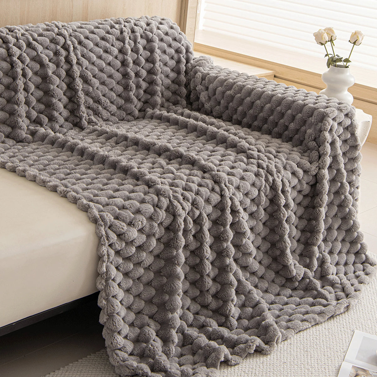 Sofa Cover Woven Fabric Machine Washable Pet & Stain Protection