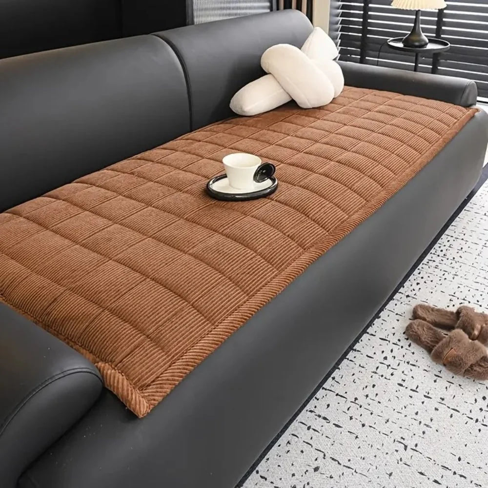 Sofa Protector Cover Quilted Padded Elastic Straps