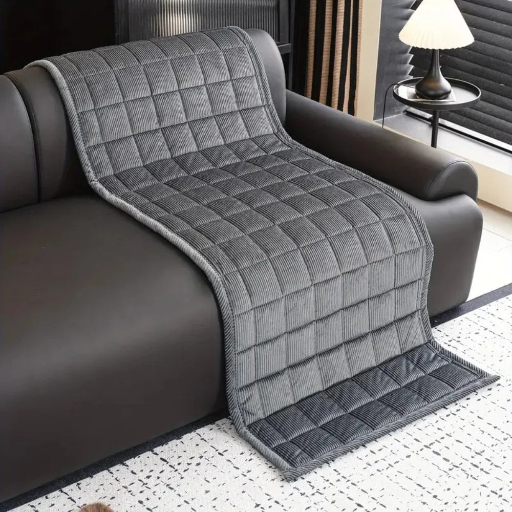 Sofa Protector Cover Quilted Padded Elastic Straps