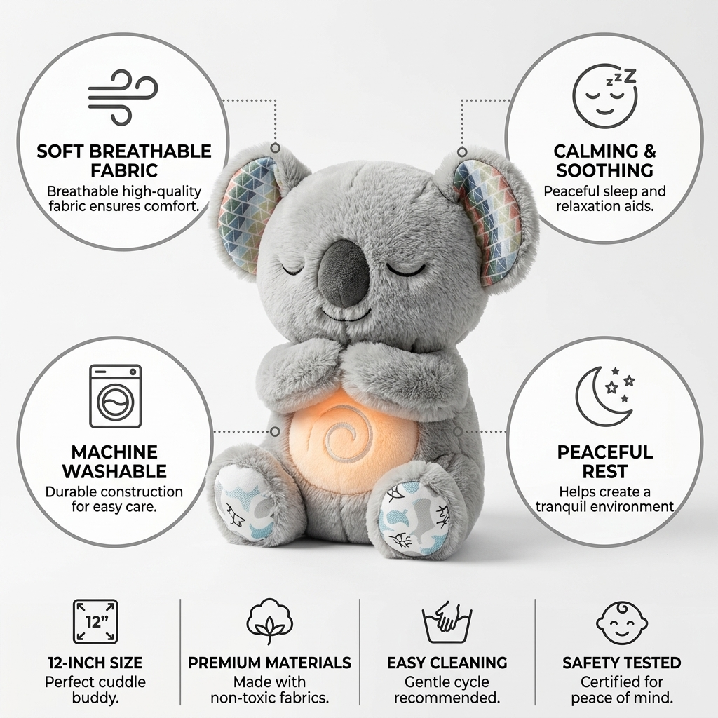 Soft Breathable Machine-Washable Plush Toy (12 Inch)
