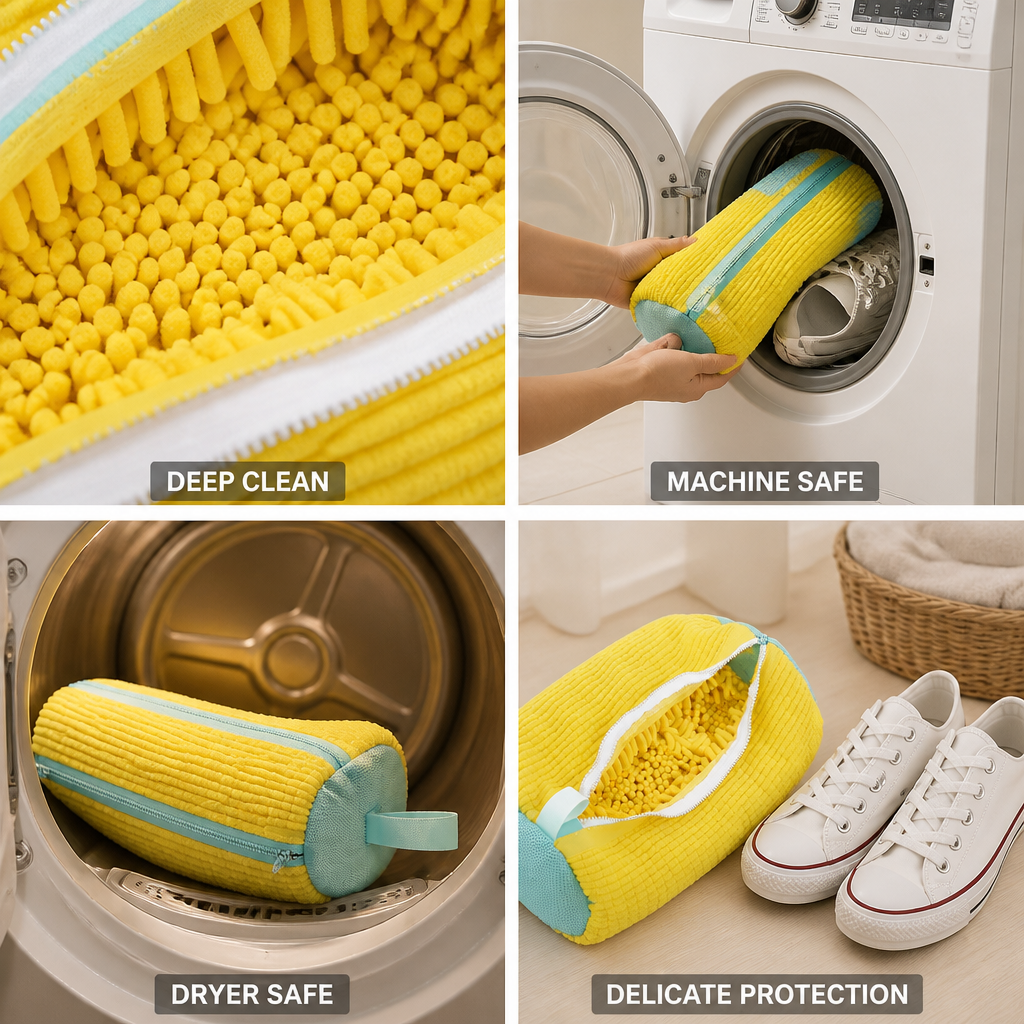 Soft Bristle & Mesh Shoe Washing Bag (Machine & Dryer Safe)