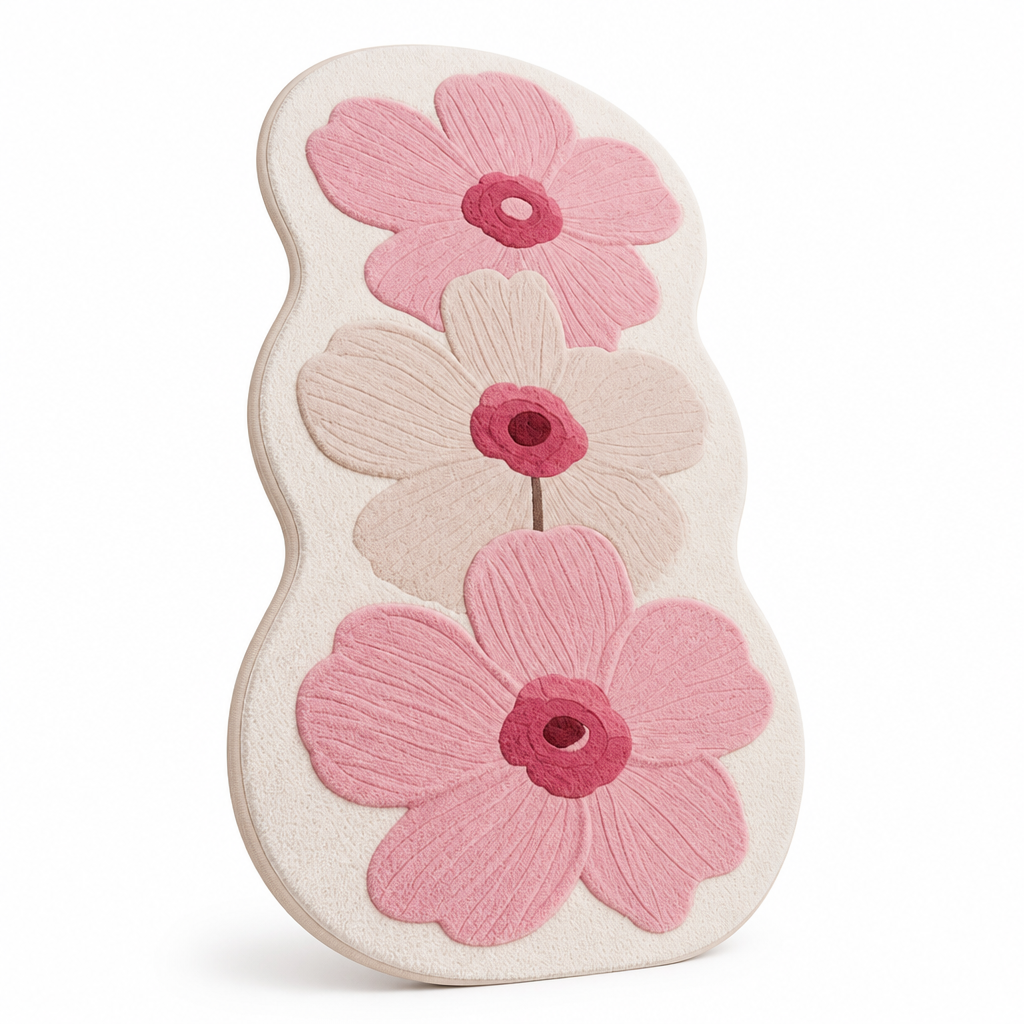 Soft Polyester Non-Slip Irregular Floral Area Rug (200×100 cm)