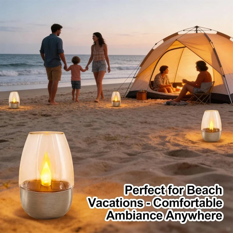 Solar Candle Lights Solar-Powered Waterproof Flickering Glow
