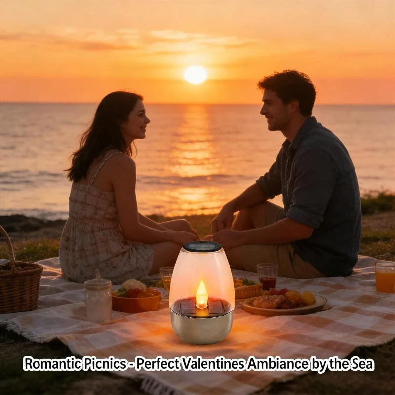 Solar Candle Lights Solar-Powered Waterproof Flickering Glow