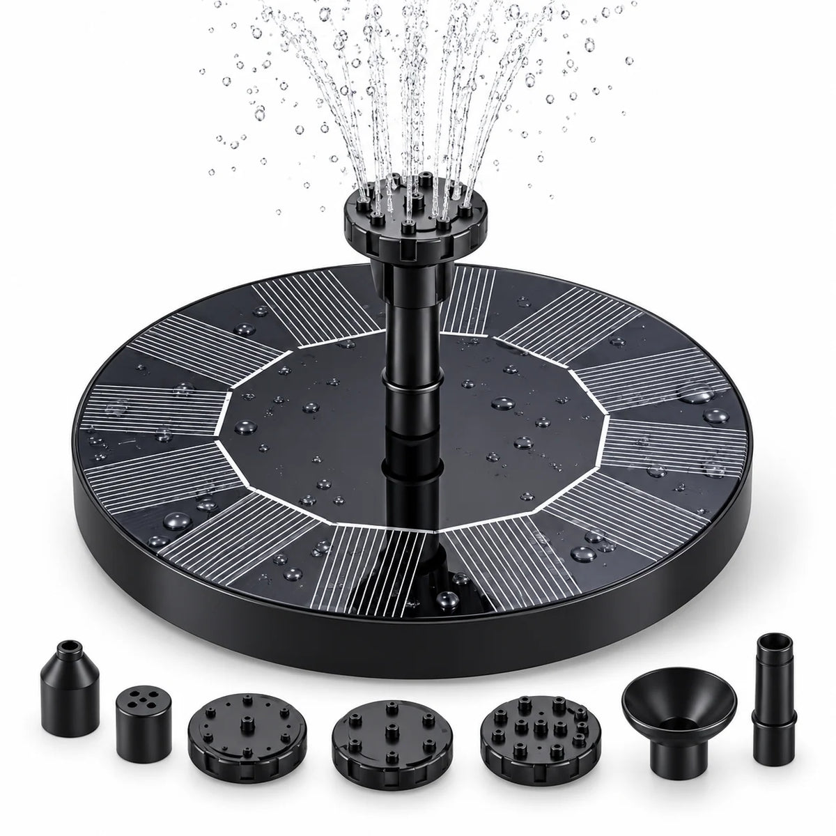 Solar Fountain Pump Floating Solar-Powered Cord-Free Interchangeable Heads