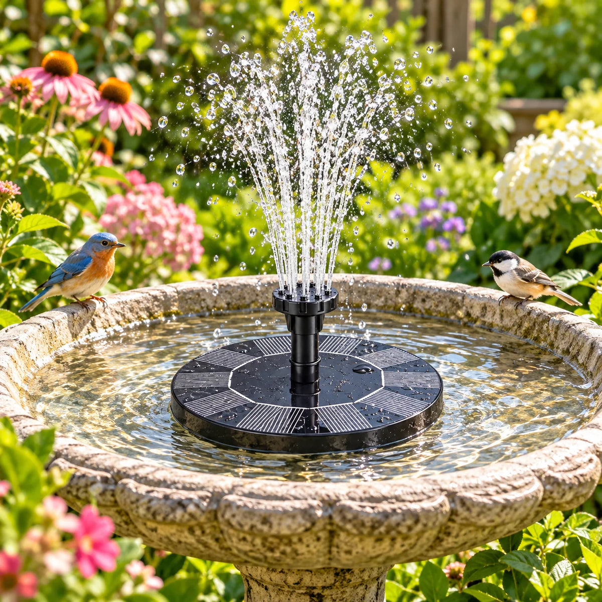 Solar Fountain Pump Floating Solar-Powered Cord-Free Interchangeable Heads