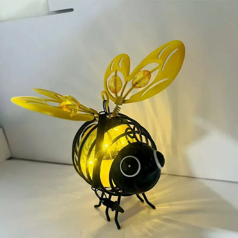 Solar Garden Lights Hanging Bee Design Set of 2