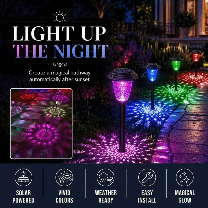 Solar Garden Lights Water-Drop Projection Solar-Powered IP65 Waterproof