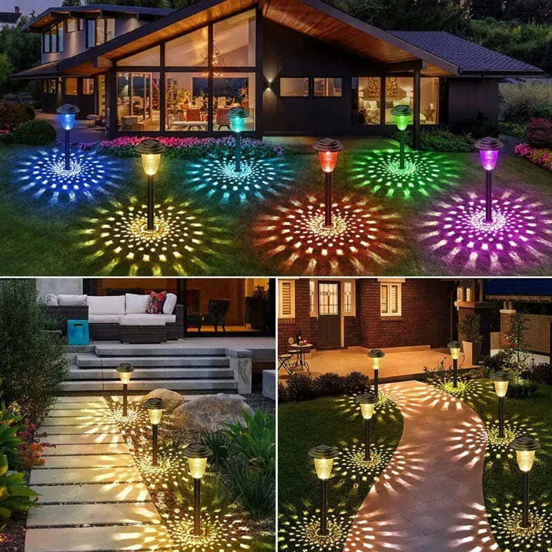 Solar Garden Lights Water-Drop Projection Solar-Powered IP65 Waterproof