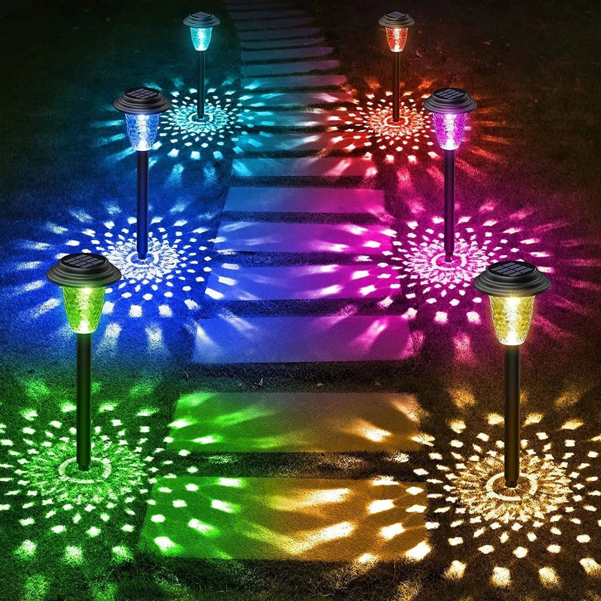 Solar Garden Lights Water-Drop Projection Solar-Powered IP65 Waterproof